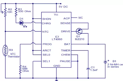 Bộ sạc pin Ni-MH sử dụng LT4060